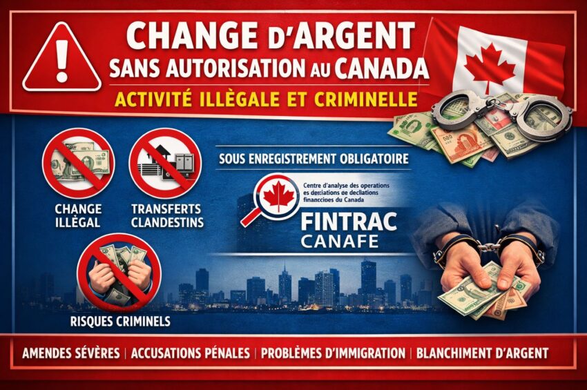 Avertissement Officiel : Les échanges d’argent informels au Canada sont illégaux et peuvent compromettre votre statut